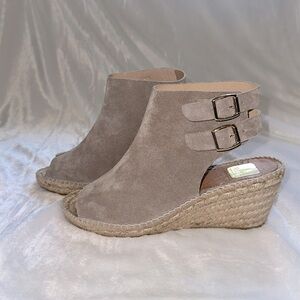 Kanna from Spain Suede Leather Cuff Double Side Buckle Espadrilles Size 10 41